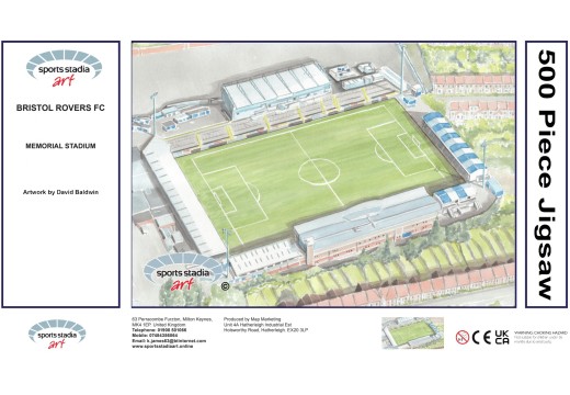 Memorial Ground Stadium Fine Art Jigsaw Puzzle - Bristol Rovers FC